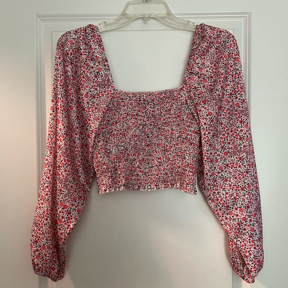 RESA Long Sleeve Blouse; size S; pink floral